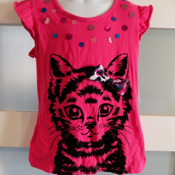 Justice Other - Justice Pink Cat W/Bowtie Shirt Size 10 Girl's